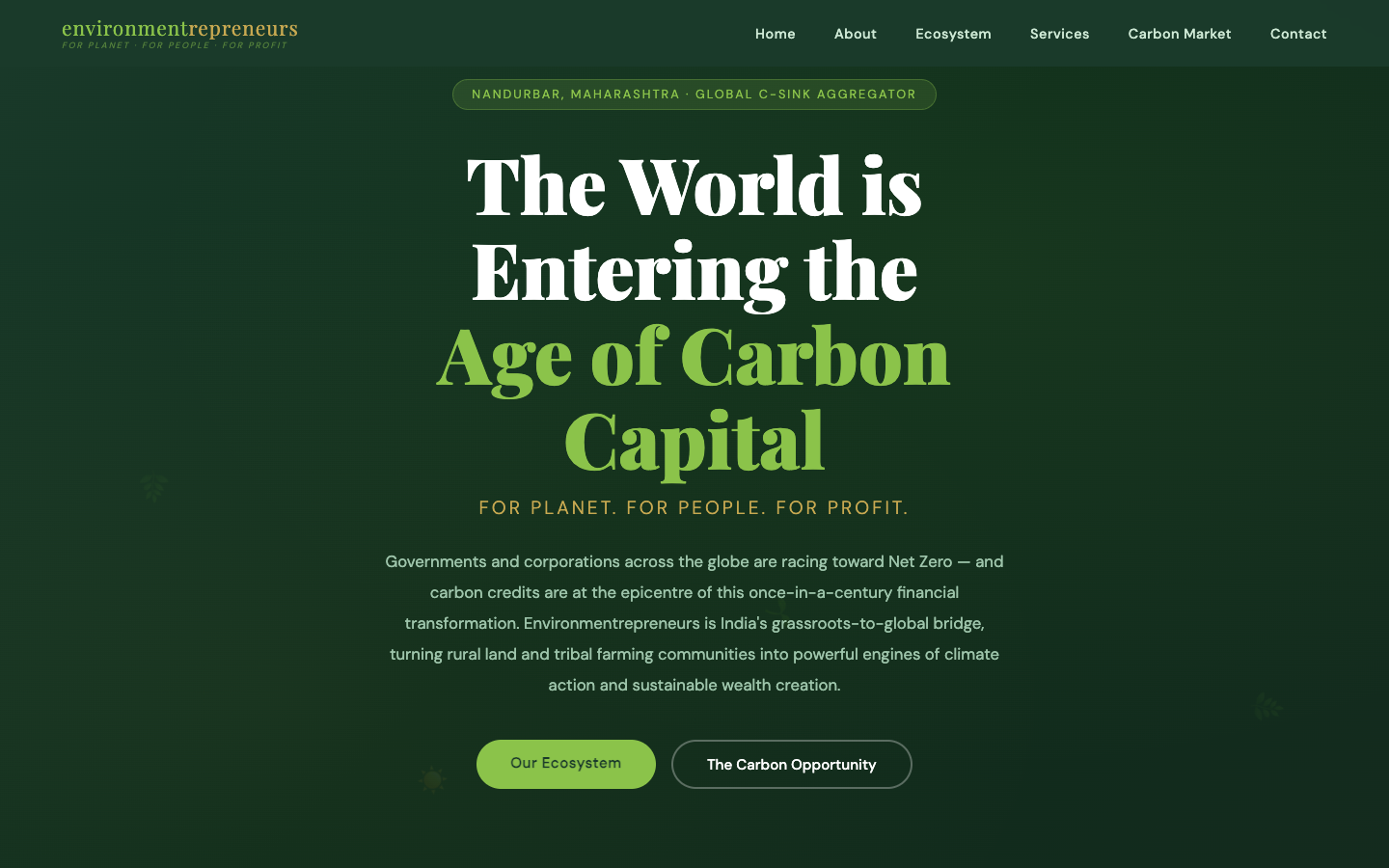 Environmentrepreneurs website preview